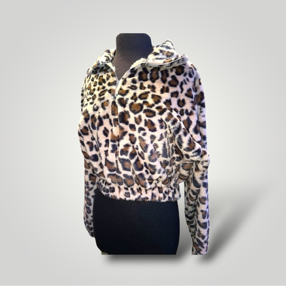 Zaful Leopard Print Crop Pullover‎ sweater